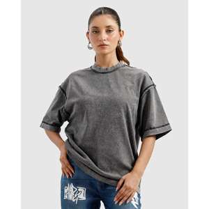 Camiseta Oversize de Algodón 100% con Detalles Crudos y Lavado, Estilo Boxy, para Fitness, con 300 Gramos de Peso y Estampado Serigrafiado - Product Image 5