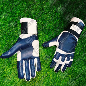 Guante de Béisbol de Cuero Vacuno Azul Marino y Blanco, Diseño Nuevo, Personalizado, con Puño Largo, Transpirable/Duradero, Ligero y Antideslizante, Precio de Fábrica - Product Image 1