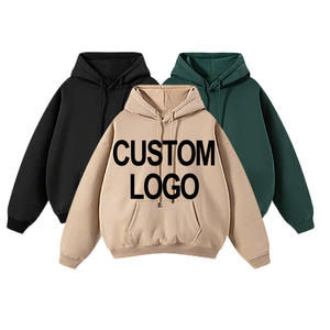 Sweat à capuche personnalisé en molleton lourd en coton pour l'hiver, décontracté, impression numérique, coupe régulière, épaules tombantes, sweat à capuche uni pour homme - Product Image 1