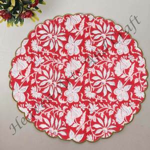 Handmade Printed Modern Round Table Napkin 100% Cotton Unique Design for <b>Airplane</b>, Hotels and Home Use EN103 - Product Image 1