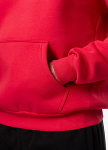 เสื้อฮู้ดดี้สีพื้นแบบโอเวอร์ไซส์สั่งทำพิเศษ ทรงหลวม ไหล่ตก ผ้าคอตตอนหนา 700 กรัม แบบครอป - Product Image 6