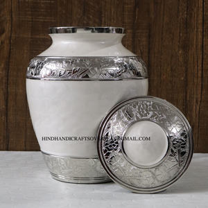 Urne funéraire classique Urne souvenir pour adulte avec motif gravé sur le cou et le couvercle Urne commémorative brillante pour garder les cendres - Product Image 6