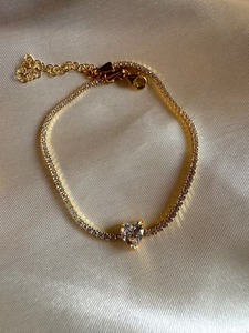 Hermosa pulsera de tenis de diamantes de moissanita con plata de ley y cristal corazón diamante joyería personalizada mejor regalo para mujeres - Product Image 2