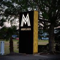 Pylône publicitaire LED extérieur personnalisé, lettres 3D lumineuses, totem étanche en aluminium, tour publicitaire pour centre commercial