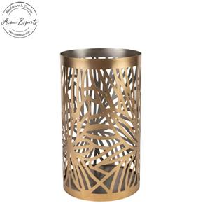 Stylish <b>Gold</b> Cutout Metal Candle <b>Holder</b> Perfect for Home Decor Romantic <b>Lighting</b> Accent for Tabletop or Event Display - Product Image 1