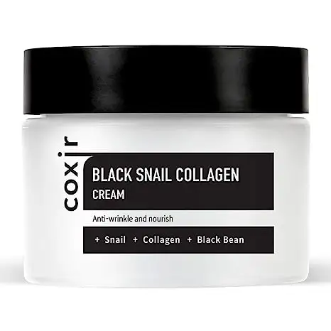[Coxir] crema al collagene di lumaca nera (50ml / 1.7 fl. Oz.) mucin di lumaca, collagene, fagioli neri, cura della pelle coreana