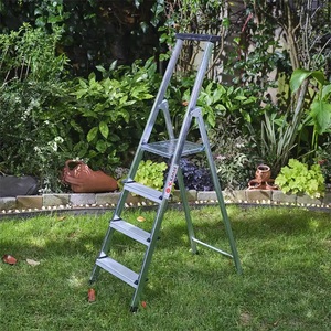 KAM-202 Aluminum Eco 2+1 Step Folding <b>Ladder</b> 150 kg Lightweight Portable Design for Home and Office - Product Image 1