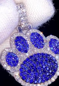 Solid 925 Sterling Silver Plated <b>Stainless</b> <b>Steel</b> Pendant Customized Moissanite Fully Iced Diamond Hip Hop Pendant for Weddings - Product Image 5