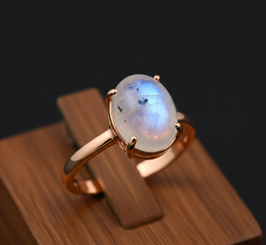 Bague tendance personnalisée de haute qualité en argent 925 dernière conception de pierre de lune cristal plaqué or rose bande tendance pour les fêtes de mariage - Product Image 3