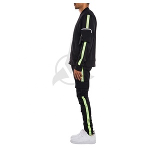 Chándal cortavientos con cremallera para hombre de alta calidad, chaqueta informal de nailon reflectante al por mayor, pantalones de chándal estampados de talla grande sin costuras - Product Image 2