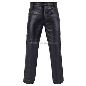 Pantalon en similicuir PU noir pour homme, coupe slim, extensible, style motard, nouveau design personnalisé - Product Image 3