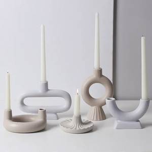 Contemporary Minimalist Candle <b>Stand</b> in Matte Black Finish for Stylish Interior Decor - Product Image 4