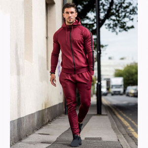 Conjunto de chándal personalizado con cremallera completa para hombre, Sudadera con capucha y pantalones para correr, mezcla de algodón Premium, fabricante OEM de etiqueta privada. - Product Image 3