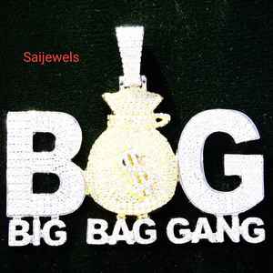 Pendentif en moissanite véritable ronde 5ct personnalisable plaqué or blanc 14 carats pendentifs fins élégants en diamant breloques pour les occasions festives - Product Image 2