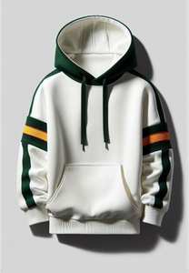 เสื้อฮู้ดสำหรับผู้ชายทำจากวัสดุที่มีสีต่างกัน - Product Image 3