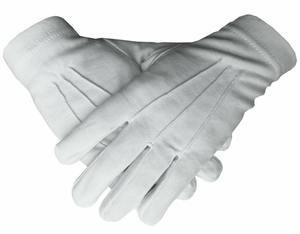 Gants maçonniques en coton blanc avec logo brodé personnalisé pour hommes Gants de main en coton blanc de qualité supérieure fabriqués directement en usine - Product Image 1