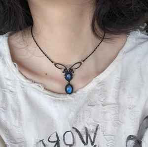 Collier de labradorite en macramé fait main bijoux de clavicule personnalisés avec pendentif réglable en pierres précieuses naturelles - Product Image 4