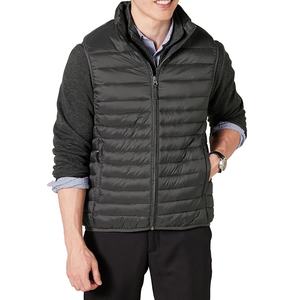Veste d'hiver réversible sans manches pour hommes en polyester épais respirant et chaud rembourrage en coton 3D logo personnalisé pour adultes - Product Image 2
