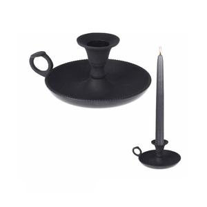 Black <b>Retro</b> Taper Aluminium Candle Holder Heavy Solid Cast Aluminium Modernism Candle Holder Decoration Candle Holder for Home - Product Image 1