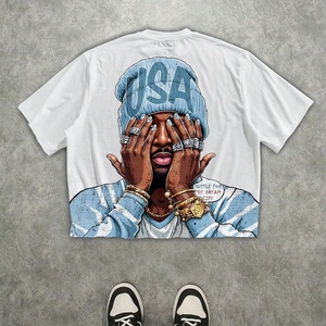 Camiseta de Gran Tamaño con Estampado Gráfico de Estilo Urbano, Ropa Casual de Verano para Jóvenes, Prenda Moderna Urbana, Camisetas para Hombre - Product Image 1