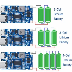 Type-C USB 2S 3S 4S 5S BMS 4.5V-15V 18W 2A 리튬 배터리 충전 모듈 지원 QC 고속 충전 온도 보호