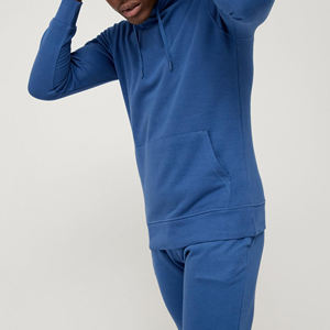 Ensemble de survêtement en coton biologique pour homme, sweat-shirt à capuche minimaliste, coupe ajustée, monochrome, respirant, anti-boulochage, jogging, survêtement - Product Image 4