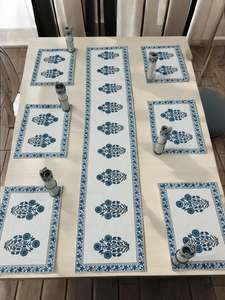 ผ้าปูโต๊ะ100% ลายดอกไม้สไตล์โบโฮสำหรับโต๊ะอาหารโรงแรมและร้านอาหารทันสมัยทำจากผ้าฝ้ายพิมพ์ลายดอกไม้ - Product Image 2