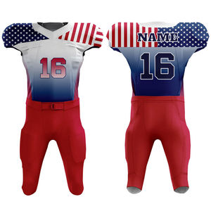 Conjunto de Uniforme de Fútbol Americano Personalizado de Alta Calidad, Último Diseño, Jersey de Manga Corta y Pantalones Transpirables - Product Image 2