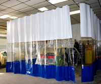 Rideau de lavage de voiture en PVC ignifuge, rideau de sécurité industriel FR, rideau de séparation d'atelier en vinyle transparent pour atelier de carrosserie automobile