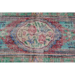 พรมวินเทจตุรกี ขนาด 2.7x4.7 ฟุต (82x143 ซม.) พรมขอบสีแดง - Product Image 5