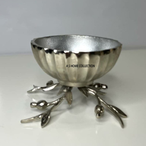 Tazón Decorativo de Plata Hecho a Mano con Forma de Granada, Tazón de Metal Personalizado al por Mayor para Servir o Decorar el Hogar - Product Image 1