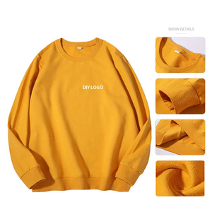 Wholesale High Quality OEM Pullover Plain Dyed Plush Blank Jogger <b>White</b> Crewneck Cotton Custom hoodies Crew Neck <b>Sweatshirt</b> - Product Image 2