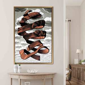 Rind By MC Escher – toile imprimée avec visage abstrait, encadrée en or - Product Image 1