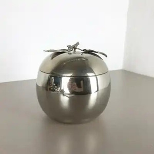 ถังน้ำแข็งแชมเปญชุบนิกเกิลทรงแอปเปิ้ลพร้อมฝาปิดและตู้แช่ไวน์ทำจากอะลูมิเนียม - Product Image 2