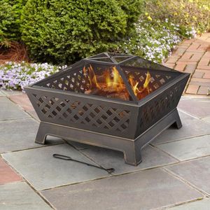 Farmhouse style <b>large</b> iron fire pit with durable stand and old-fashioned charm for patios or grassy lawns - Product Image 6