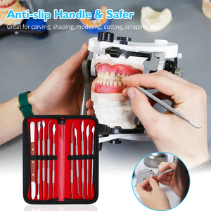 Juego de escaladores dentales de grado quirúrgico, 10 Uds., herramientas de tallado de cera de acero inoxidable, cuchillos de escultura de dentista de grado Industrial - Product Image 2