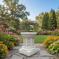 Socle en résine classique sculpté de fleurs - Design architectural blanc, base élégante pour statues de jardin et présentoirs de plantes en extérieur