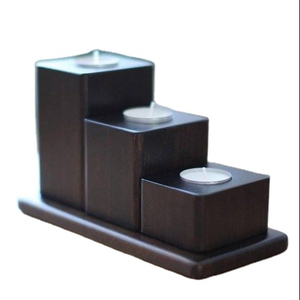 Candelabro de madera con bandeja para decorar el hogar, soporte de vela de madera para boda, 3 uds. - Product Image 1