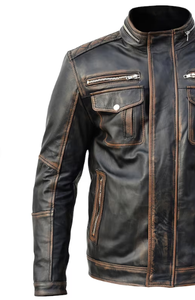 แจ็กเก็ตมอเตอร์ไซค์สำหรับผู้ชายแจ็กเก็ตหนังมอเตอร์ไซค์พร้อมอุปกรณ์ป้องกันผ่านการรับรองจาก CE - Product Image 5