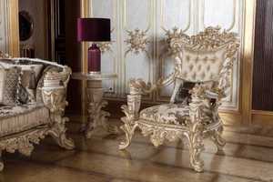 ชุดโซฟาไม้มะฮอกกานีแท้สไตล์โมเดิร์นหรูหรา พร้อมลวดลายแกะสลักด้วยมือและผ้าหุ้มเบาะ สำหรับใช้ในห้องนั่งเล่นในอพาร์ตเมนต์ - Product Image 2