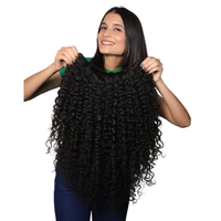 Topper capillaire professionnel en U pour cheveux bouclés, Remy indien, double trame, fixation micro-anneaux, sans produits chimiques, vente en gros, logo personnalisé