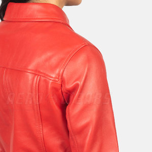 Women's New Style Genuine Leather <b>Jacket</b> for Winter Street Wear Solid Colour with Corduroy Fabric and Unique Design - Product Image 6