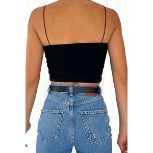 เสื้อครอปเกาะอกสายเชือกสำหรับผู้หญิงสีขาว - Product Image 6