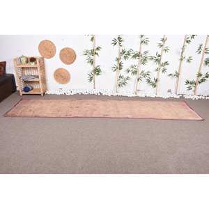 Tapis Vintage en Laine Beige 2.5X11 ft Boho Motif Géométrique Abstrait Rectangle Patchwork avec Support en Latex pour la Décoration de Chambre - Product Image 2