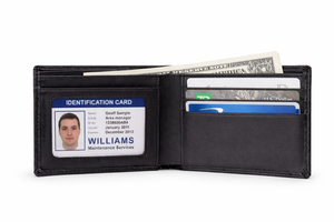 Portefeuille homme en cuir véritable, bifold, anti-RFID, fin, minimaliste, pour poche avant, fermeture ouverte, élégant, fin, portable - Product Image 5
