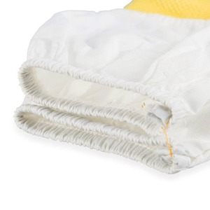 Guantes de cuero de grano superior piel de cabra piel de oveja Anti-picadura puño de algodón elástico largo mangas completas guantes de seguridad resistentes al calor - Product Image 3