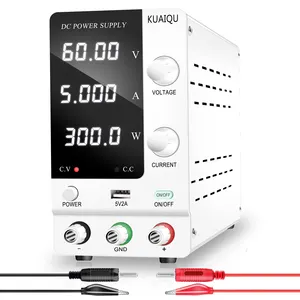 KUAIQU catu daya DC regulator voltase, perbaikan alat pengisian baterai 60V 5A 300W, regulator tegangan variabel SPPS-C605