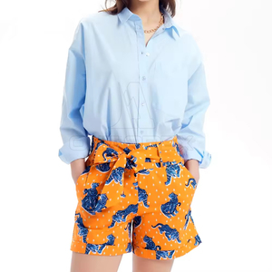 Short pour femme en tissu extensible 100% coton léger et personnalisé Short pour femme à taille élastique - Product Image 2