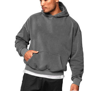 Diseño personalizado Hombres Sudadera con capucha de alto peso Oversized drop shoulder Streetwear Pullover vintage ácido lavado Hombres Sudaderas con capucha - Product Image 1