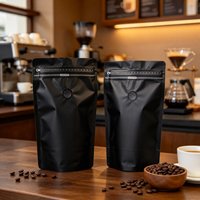Sacs à café imprimés sur mesure, sacs à café à fond plat avec valve de dégazage, fermeture éclair, sacs d'emballage pour café de 500 g pour le stockage des grains de café